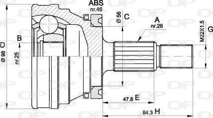 Open Parts CVJ5169.10 - Шарнірний комплект, ШРУС, приводний вал autocars.com.ua