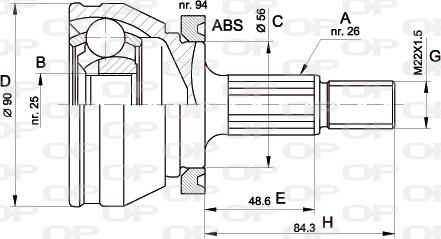 Open Parts CVJ5170.10 - Шарнірний комплект, ШРУС, приводний вал autocars.com.ua