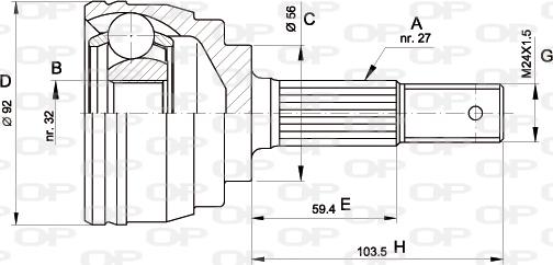 Open Parts CVJ5172.10 - Шарнірний комплект, ШРУС, приводний вал autocars.com.ua