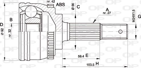 Open Parts CVJ5173.10 - Шарнірний комплект, ШРУС, приводний вал autocars.com.ua