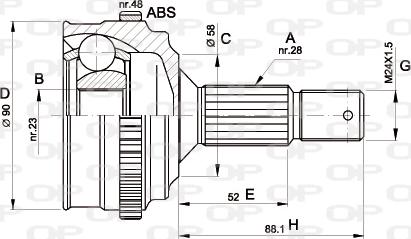 Open Parts CVJ5179.10 - Шарнірний комплект, ШРУС, приводний вал autocars.com.ua