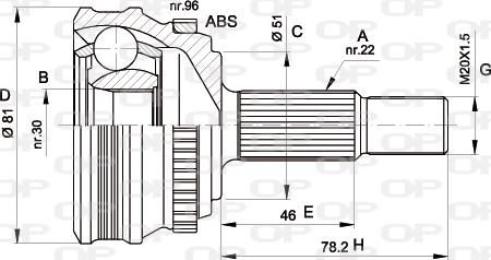 Open Parts CVJ5185.10 - Шарнірний комплект, ШРУС, приводний вал autocars.com.ua