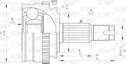 Open Parts CVJ5186.10 - Шарнірний комплект, ШРУС, приводний вал autocars.com.ua