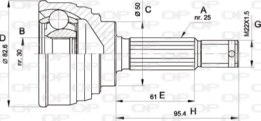 Open Parts CVJ5191.10 - Шарнірний комплект, ШРУС, приводний вал autocars.com.ua