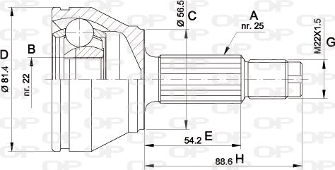 Open Parts CVJ5192.10 - Шарнірний комплект, ШРУС, приводний вал autocars.com.ua