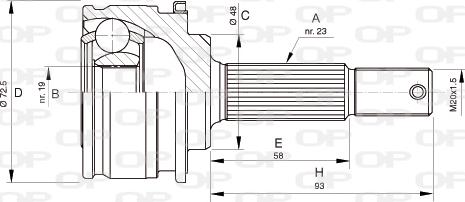 Open Parts CVJ5196.10 - Шарнирный комплект, ШРУС, приводной вал autodnr.net