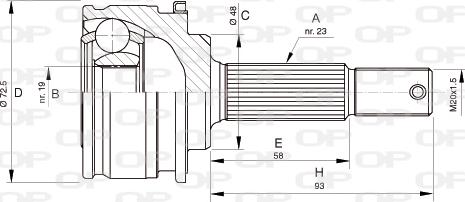 Open Parts CVJ5196.10 - Шарнірний комплект, ШРУС, приводний вал autocars.com.ua