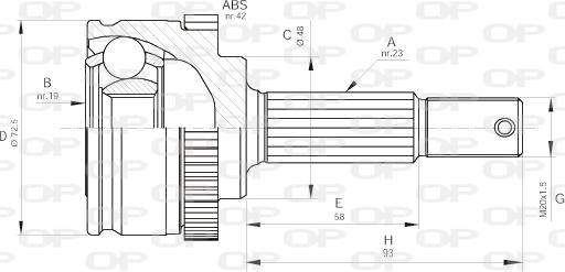 Open Parts CVJ5197.10 - Шарнирный комплект, ШРУС, приводной вал autodnr.net