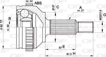Open Parts CVJ5201.10 - Шарнирный комплект, ШРУС, приводной вал autodnr.net