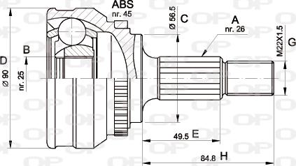 Open Parts CVJ5217.10 - Шарнірний комплект, ШРУС, приводний вал autocars.com.ua