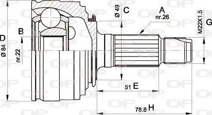 Open Parts CVJ5219.10 - Шарнірний комплект, ШРУС, приводний вал autocars.com.ua