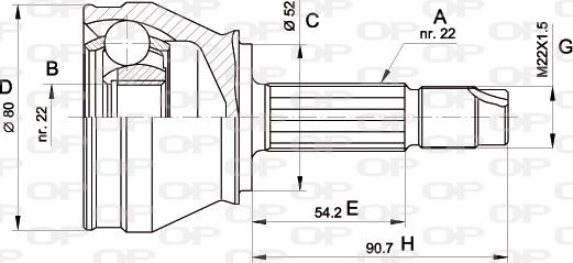 Open Parts CVJ5229.10 - Шарнірний комплект, ШРУС, приводний вал autocars.com.ua