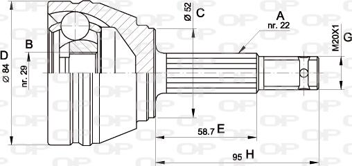 Open Parts CVJ5231.10 - Шарнірний комплект, ШРУС, приводний вал autocars.com.ua