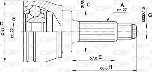 Open Parts CVJ5241.10 - Шарнірний комплект, ШРУС, приводний вал autocars.com.ua