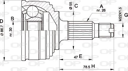 Open Parts CVJ5245.10 - Шарнірний комплект, ШРУС, приводний вал autocars.com.ua