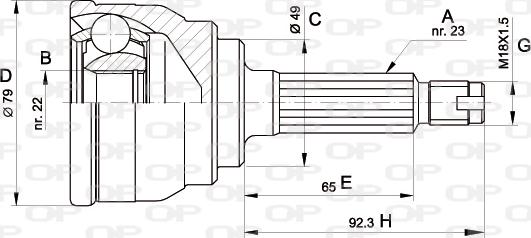 Open Parts CVJ5246.10 - Шарнірний комплект, ШРУС, приводний вал autocars.com.ua