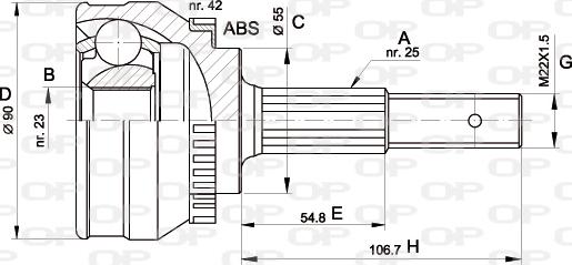 Open Parts CVJ5269.10 - Шарнирный комплект, ШРУС, приводной вал autodnr.net
