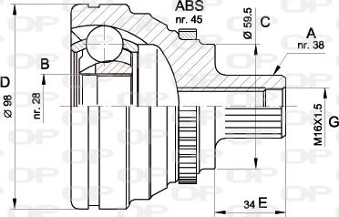 Open Parts CVJ5271.10 - Шарнірний комплект, ШРУС, приводний вал autocars.com.ua