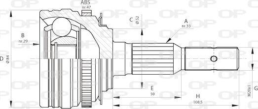 Open Parts CVJ5273.10 - Шарнірний комплект, ШРУС, приводний вал autocars.com.ua