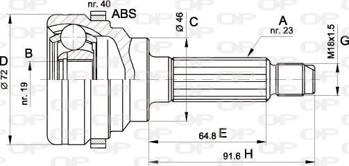 Open Parts CVJ5274.10 - Шарнірний комплект, ШРУС, приводний вал autocars.com.ua