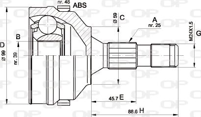 Open Parts CVJ5275.10 - Шарнірний комплект, ШРУС, приводний вал autocars.com.ua