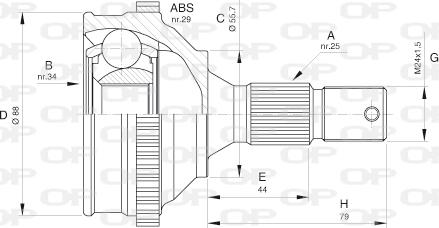Open Parts CVJ5276.10 - Шарнирный комплект, ШРУС, приводной вал autodnr.net