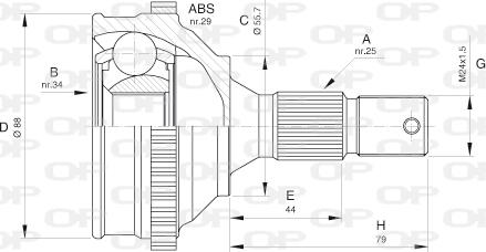 Open Parts CVJ5276.10 - Шарнірний комплект, ШРУС, приводний вал autocars.com.ua