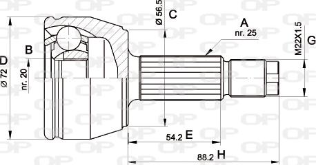 Open Parts CVJ5277.10 - Шарнірний комплект, ШРУС, приводний вал autocars.com.ua