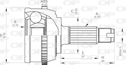 Open Parts CVJ5278.10 - Шарнірний комплект, ШРУС, приводний вал autocars.com.ua