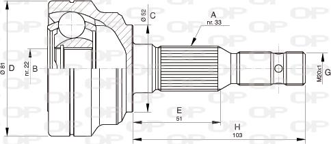 Open Parts CVJ5281.10 - Шарнірний комплект, ШРУС, приводний вал autocars.com.ua