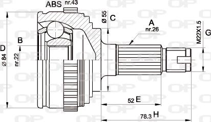 Open Parts CVJ5282.10 - Шарнірний комплект, ШРУС, приводний вал autocars.com.ua