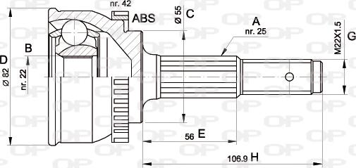 Open Parts CVJ5288.10 - Шарнірний комплект, ШРУС, приводний вал autocars.com.ua