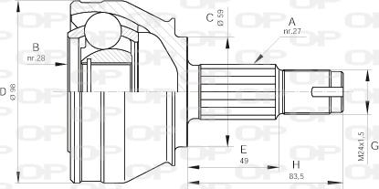 Open Parts CVJ5295.10 - Шарнірний комплект, ШРУС, приводний вал autocars.com.ua