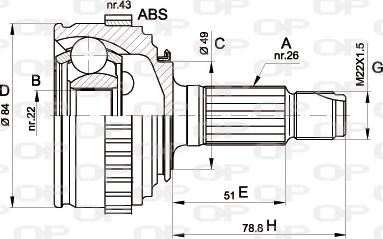 Open Parts CVJ5298.10 - Шарнирный комплект, ШРУС, приводной вал autodnr.net