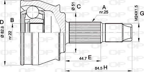 Open Parts CVJ5302.10 - Шарнірний комплект, ШРУС, приводний вал autocars.com.ua