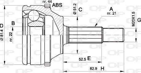 Open Parts CVJ5306.10 - Шарнірний комплект, ШРУС, приводний вал autocars.com.ua