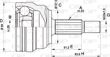 Open Parts CVJ5313.10 - Шарнірний комплект, ШРУС, приводний вал autocars.com.ua