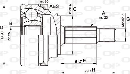 Open Parts CVJ5332.10 - Шарнірний комплект, ШРУС, приводний вал autocars.com.ua