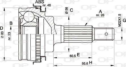 Open Parts CVJ5337.10 - Шарнирный комплект, ШРУС, приводной вал autodnr.net