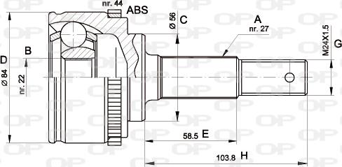 Open Parts CVJ5338.10 - Шарнірний комплект, ШРУС, приводний вал autocars.com.ua