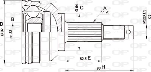 Open Parts CVJ5345.10 - Шарнірний комплект, ШРУС, приводний вал autocars.com.ua