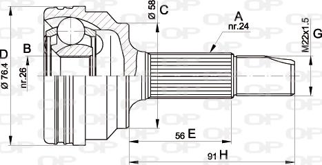 Open Parts CVJ5379.10 - Шарнирный комплект, ШРУС, приводной вал autodnr.net