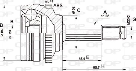 Open Parts CVJ5388.10 - Шарнірний комплект, ШРУС, приводний вал autocars.com.ua