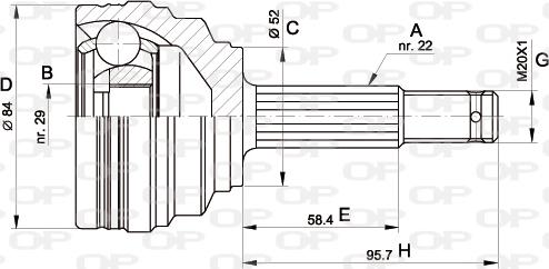 Open Parts CVJ5389.10 - Шарнірний комплект, ШРУС, приводний вал autocars.com.ua