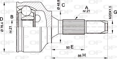 Open Parts CVJ5394.10 - Шарнірний комплект, ШРУС, приводний вал autocars.com.ua