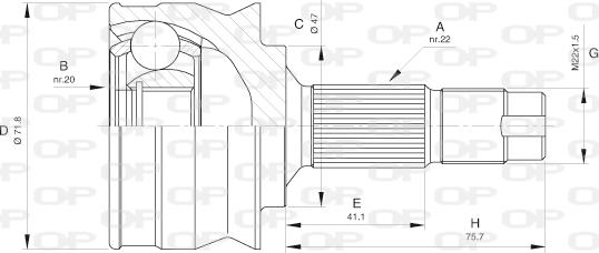 Open Parts CVJ5397.10 - Шарнірний комплект, ШРУС, приводний вал autocars.com.ua