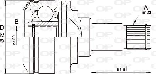 Open Parts CVJ5406.20 - Шарнірний комплект, ШРУС, приводний вал autocars.com.ua