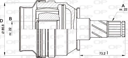 Open Parts CVJ5407.20 - Шарнірний комплект, ШРУС, приводний вал autocars.com.ua