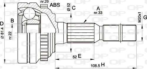 Open Parts CVJ5432.10 - Шарнірний комплект, ШРУС, приводний вал autocars.com.ua