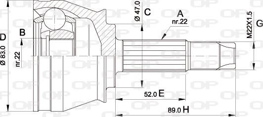 Open Parts CVJ5436.10 - Шарнірний комплект, ШРУС, приводний вал autocars.com.ua